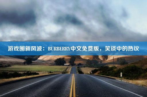 游戏圈新风波：BURBERRY中文免费版，笑谈中的热议