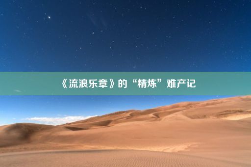 《流浪乐章》的“精炼”难产记