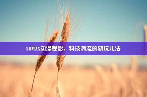 3DMAX动漫观影，科技潮流的新玩儿法