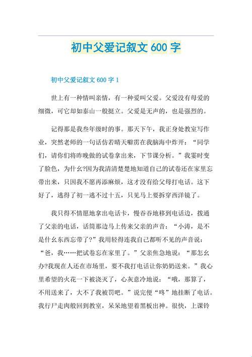 父爱作文600字：游戏视角下的情感解析