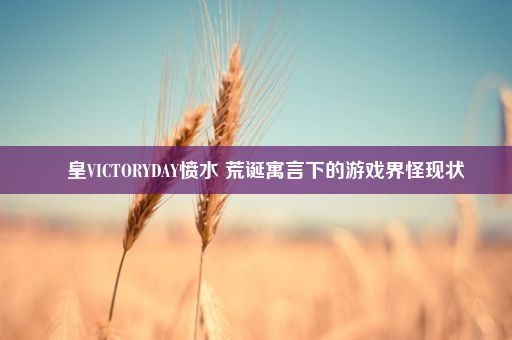 嘼皇VICTORYDAY愤水 荒诞寓言下的游戏界怪现状