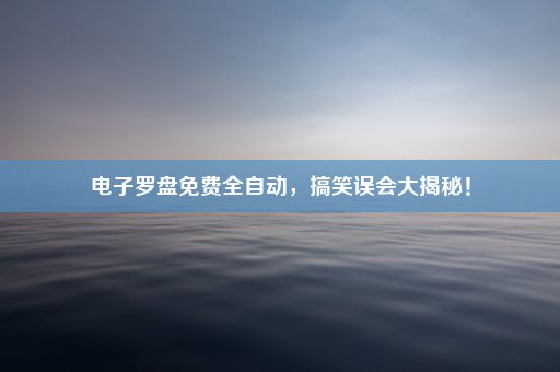 电子罗盘免费全自动，搞笑误会大揭秘！