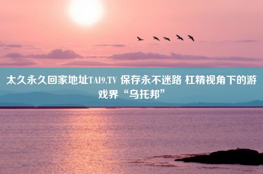 太久永久回家地址TAI9.TV 保存永不迷路 杠精视角下的游戏界“乌托邦”